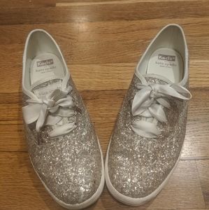 Kate Spade Keds Gold Glitter Shoes Sz.8